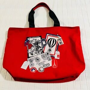 Karl Lagerfeld Red Graphic Tote